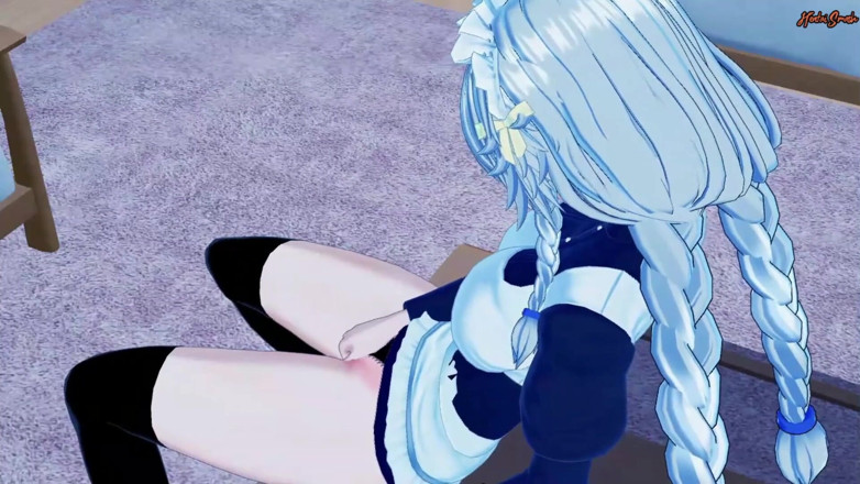 Hentai Smash: Grayfia Lucifuge living room men khud ko ungli karti hai....