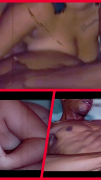 Threeway View of Threesome Throatpie