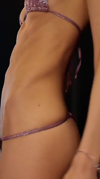Abs Worship in Shiny Bikini