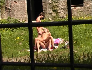 VintageXMovies: Curly haired babe gets her pussy pounded outdoors