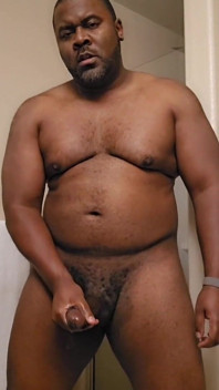 Horny Bear Stroking Darksome Cock