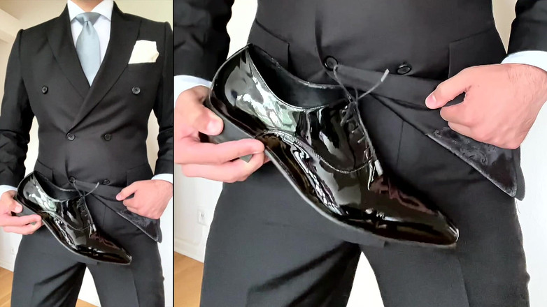Master Shiny Shoes: Мужчина в костюме на лакированные туфли