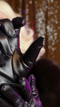 Leather gloves and fur fetish ASMR video by Arya Grander