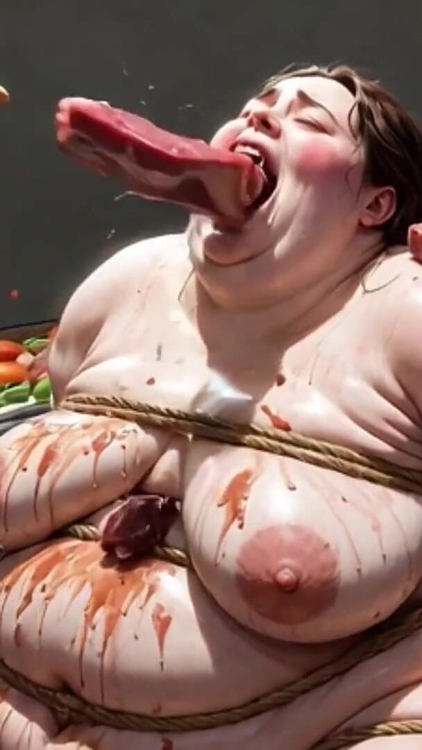 YOUR BEST FANTASY: Humiliated BBW Slave Tied and Stuffing Her Belly Deep