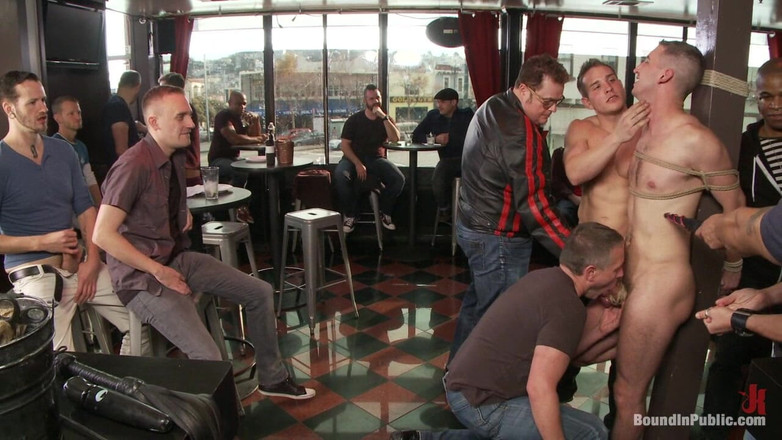 Bound in public: Muscle stud uses and fucks his boy in front of...