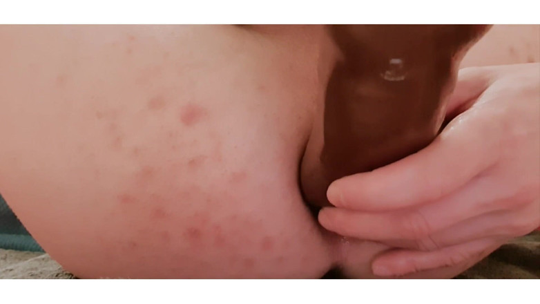 Timmyboy: First anal with black dildo 27 cm