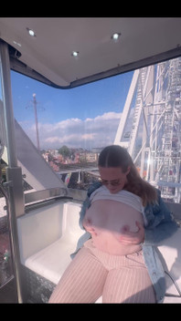 At the Carnival Flashing My Tits