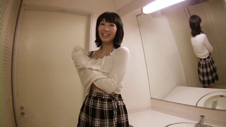 Asian Mature Climax: Small titted asiatic brunette drains cock in the bathroom
