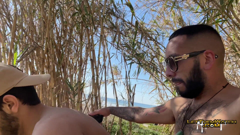 Let them watch: Public Beach Fuck Hardcore Anal Tatted Latino Younger Twink