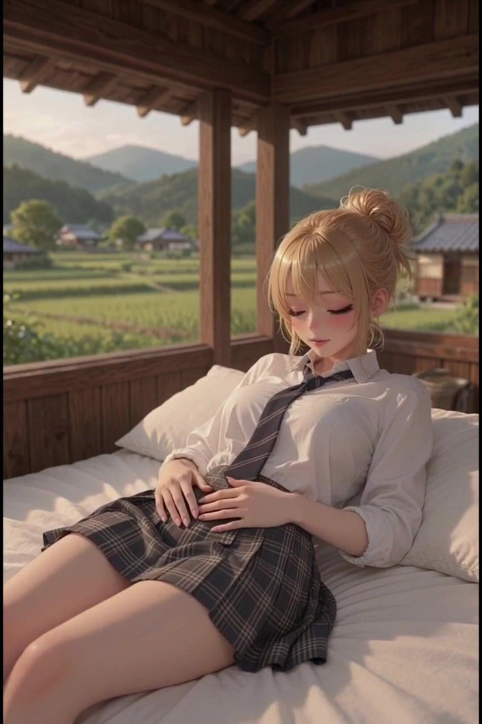 Wertstofsamler: Un anime blonde se masturbe sur la terrasse
