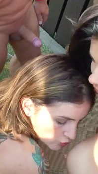 Bukkake outdoor fuck with the horny teens Adreena Winters and Mira Cuckold