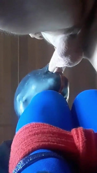 I'm bound and hooded on high heels and pantyhose, deepthroat a big cock for 24 minutes and swallow cum