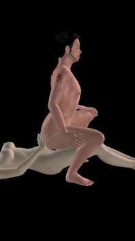 애니메이션 3D 포르노 - 아름다운 소녀의 엉덩이에 스트랩을 묶는 아시아 남자