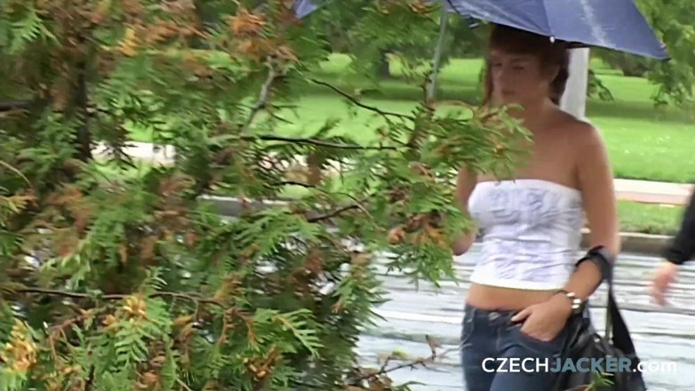 Czech Jacker: Czech Jacker 9: Tits in Rain - Wet, Tight, and Fully Exposed