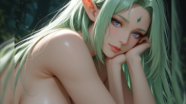 LustRender: Lustrender slideshow: nahá elf žena přímý vpřed Gazu - Ai Video