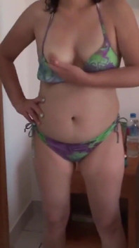 Latina Mature Shows off on the Beach and Has Sex with the Hotel Guard, Big Cumshot on Her Hairy Puss