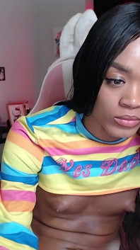 Sexig ebenholts trans camgirl slår hennes BBC för stolthet 2024
