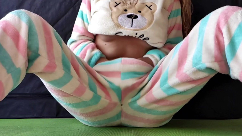 hotiMary: Skinny Teen in Pajama Masturbate Small Tits and Horny Pussy...