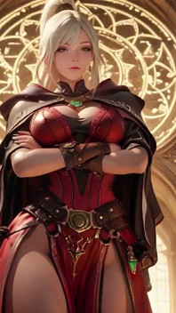 Strega armatura rossa e nera! Casting vietato nella Biblioteca Gotica.