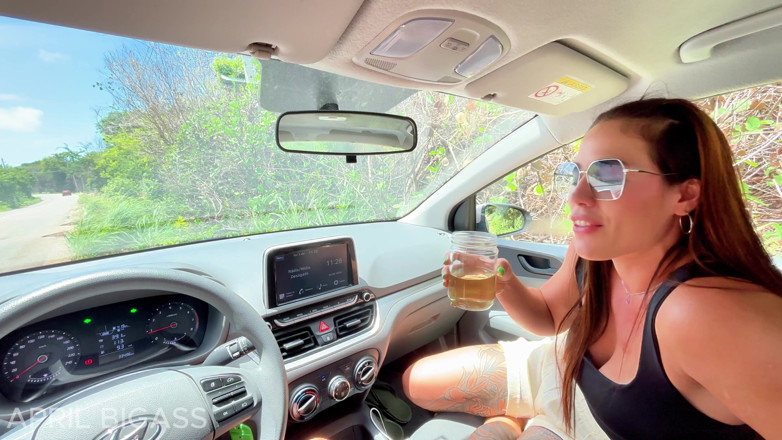 April BigAss: Drinking Liters of Pee in All Day, We Get caught...