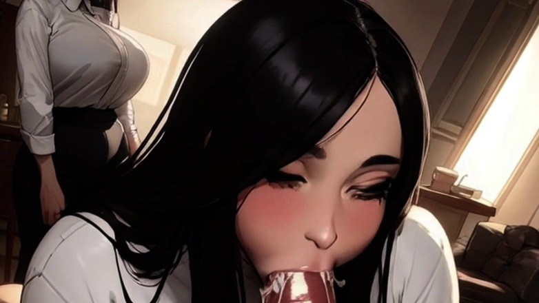 Spicy Toons: Hijastra coreana y madrastra comparten la bbc del padrastro negro
