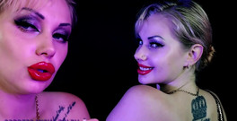 Goddess Misha Goldy: Nebudete schopni dvojité nádhery! 2 páry červených rtů, každý z nich vás...