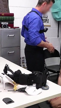 Delicious Redhead Shoplifter Riding a Cock for Her Freedom
