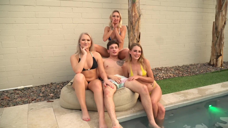 Jerkmate: Sexy párty u bazénu s Kyler Quinn, Chloe Temple, Harley...