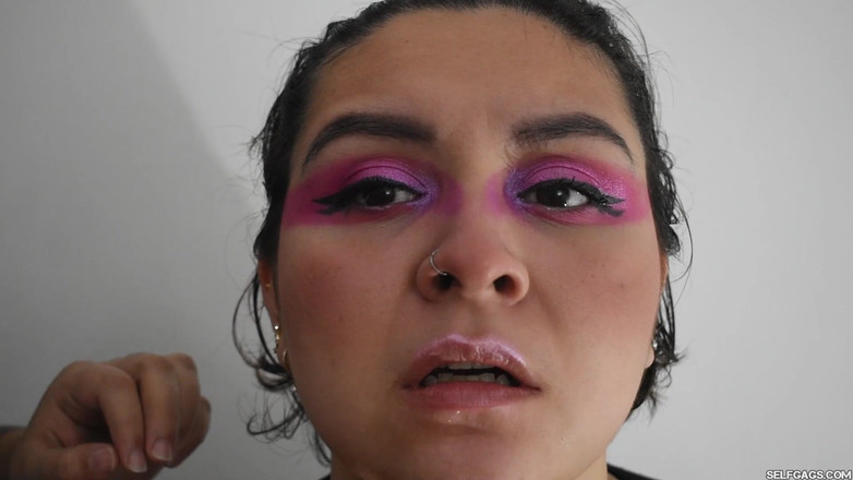 Selfgags Latina Bondage: Slampa Träning i progress