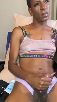 Transwoman Edges Her Uncut Dick and Shows Feet
