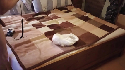 Mark Hannes: Masturbare cu cocoașă pe pat