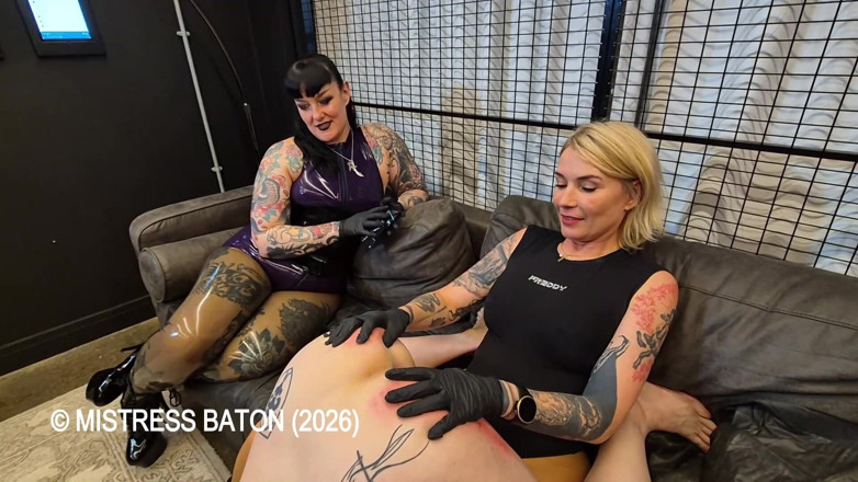 MistressBaton: Double Domme Wheelbarrow Fisting