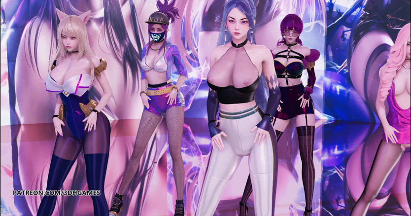 3D-Hentai Games: Dalshabet - Joker Ahri Akali Kaisa Evelynn Seraphine striptease kda sexig...
