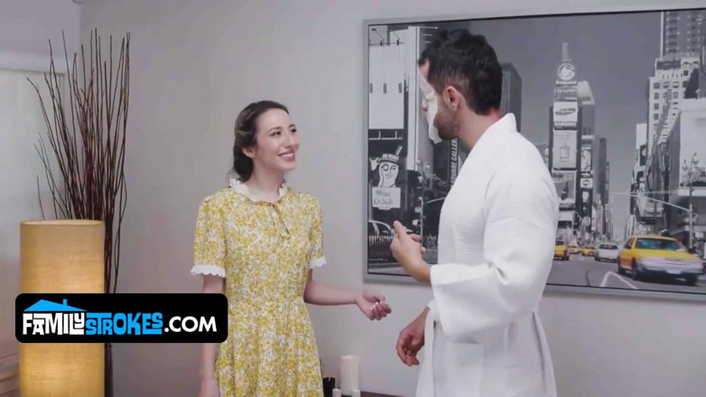Family Strokes: Stepdaughters Give a Sensual Erotic Massage with Happy Ending to...