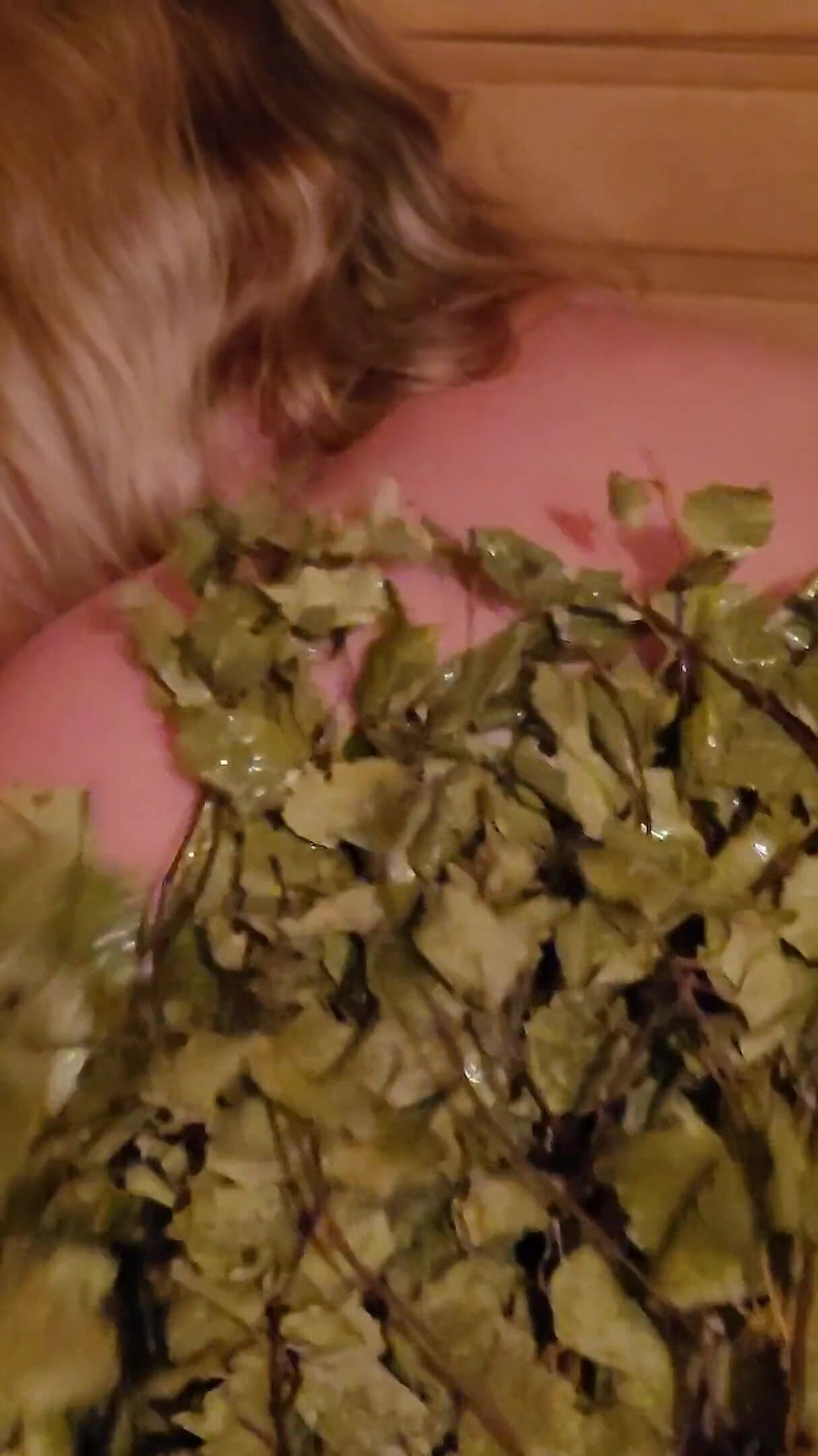 Russian bathhouse - steamed a fat-ass blonde with a stiff broom