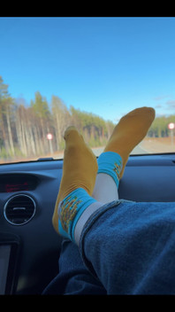 Feet on the dashboard