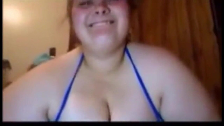 Fat House Wife: Huge massive 48DDD tits wife in bikini top gets titty fucked...