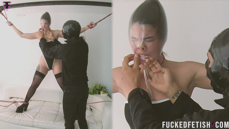Fucked fetish: Limiet condoom ademspel bondage 4 ledematen leuke latina