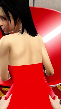 Tifa Lockhart, pénétration anale en levrette sur une table, animation 3D