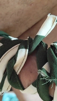Big Dick Grandpa Tied up Lubed up with Precum.