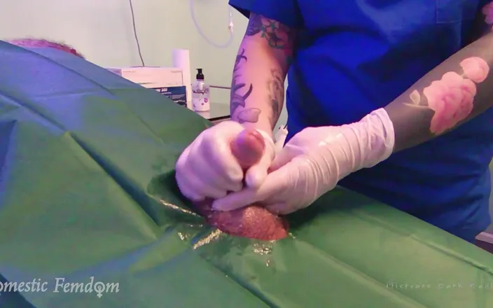 Domestic femdom: Medical Handjob