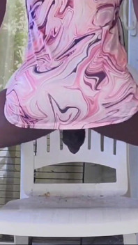 Shaking Ass in a Chair While My Skirt Rides up