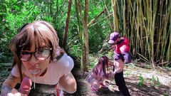 Girl Skips Class on School Trip to Suck Teacher in the Forest