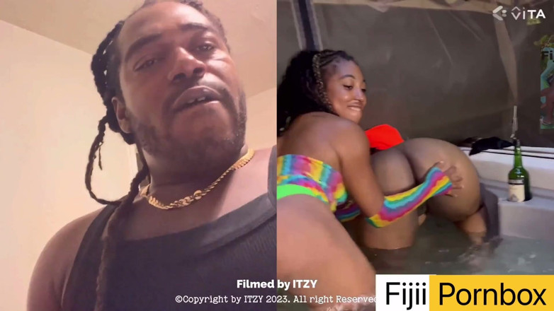 Fijii pornbox: สเต็ปแดดดี้ สเตรทริช เย็ดรูทั้งสองข้างนอกบ้านบนถังไม้