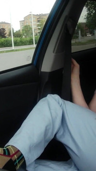 Risky Flashing From My Friend's Car, Cumshot While Blindfolded