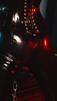 German Latex Slut is Bound and gagged and gets a spanking session