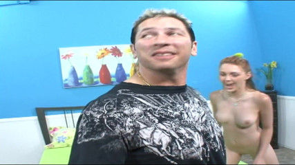 CBD Media: Huge muscular guy having fun with two cute blonde teens...