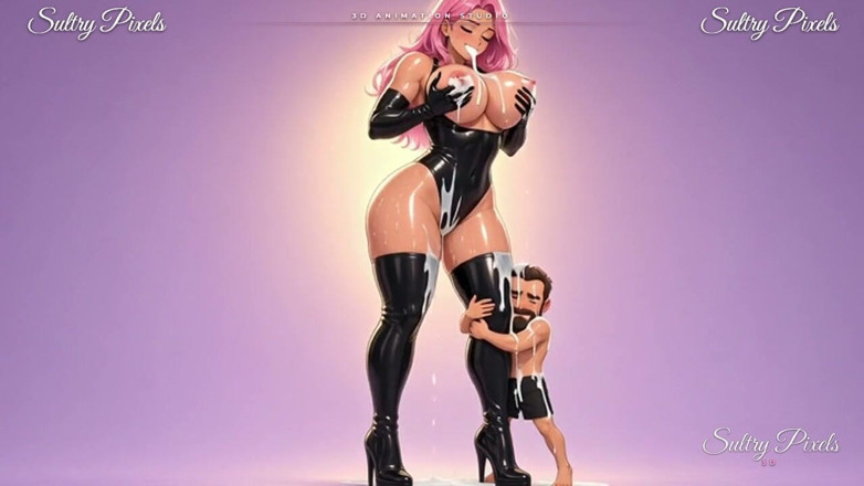 Sultry Pixels 3D: Người khổng lồ anime tóc hồng vắt sữa từ bộ...