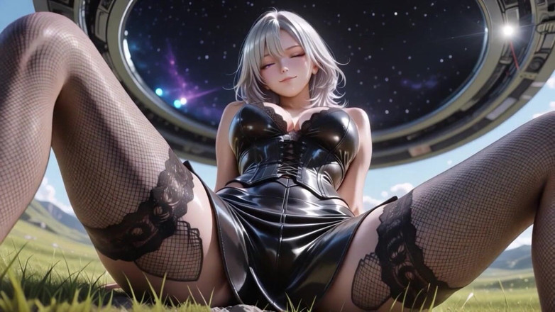 Seraphina Vale: Atemberaubender Sex im Freien mit Anime-Waifu im glänzenden schwarzen Outfit –...
