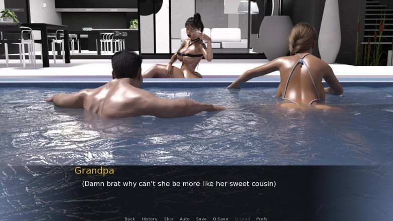 XXX Games Bunk: Visite de papis - G’sv-gameplay - jeu de rôle - piscine